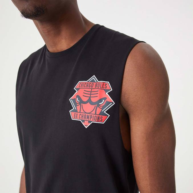 New Era chicago bulls nba kampioenschap zwarte tanktop BT242956