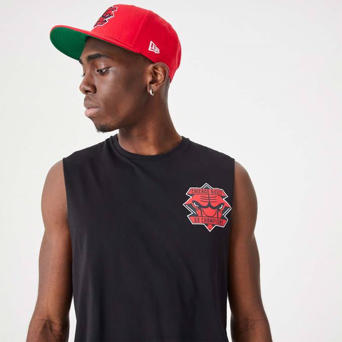 New Era chicago bulls nba kampioenschap zwarte tanktop BT242956