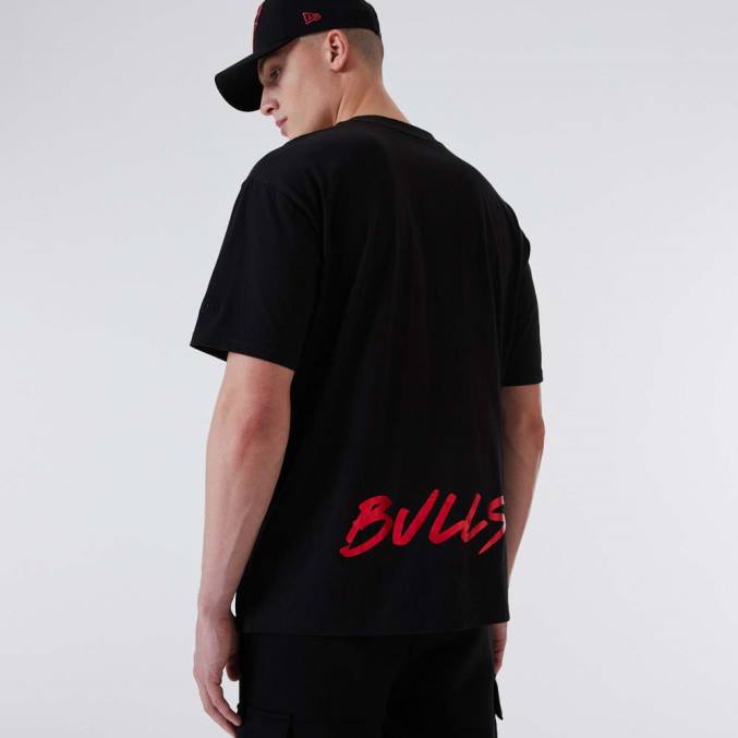 New Era chicago bulls nba metallic zwart t-shirt BT242876