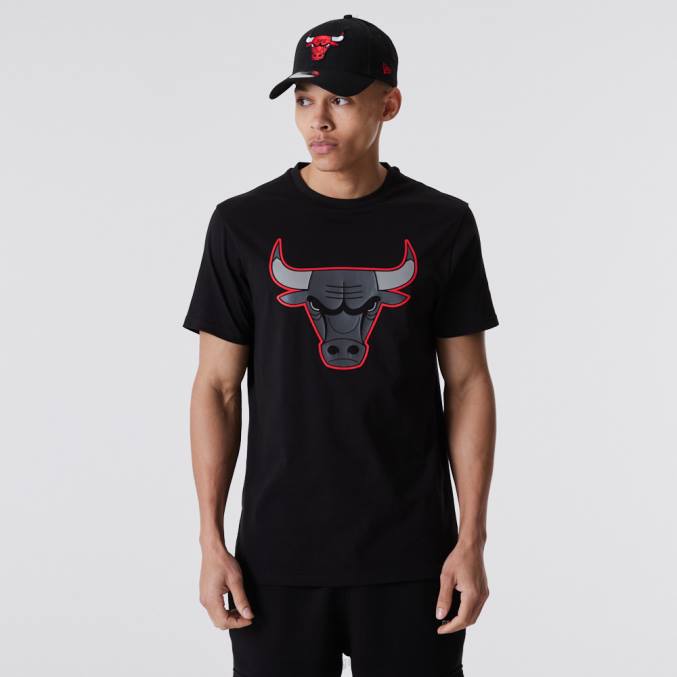 New Era chicago bulls nba omtrek logo zwart t-shirt BT243166