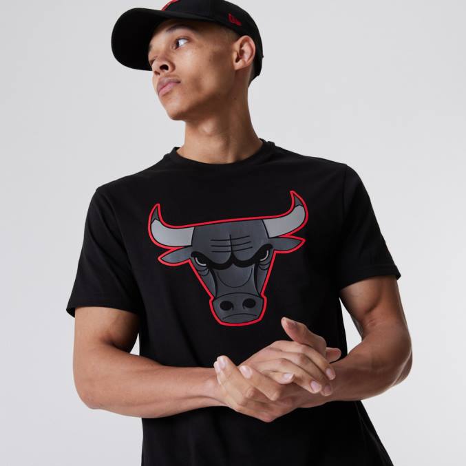 New Era chicago bulls nba omtrek logo zwart t-shirt BT243166