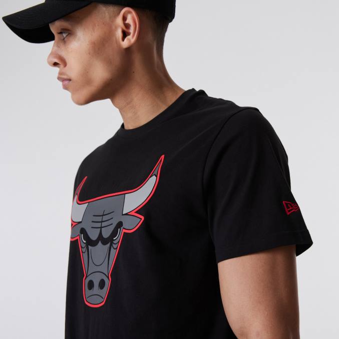 New Era chicago bulls nba omtrek logo zwart t-shirt BT243166