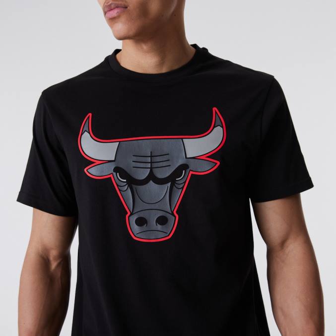 New Era chicago bulls nba omtrek logo zwart t-shirt BT243166