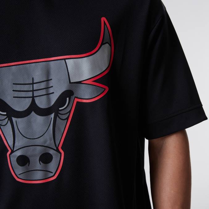 New Era chicago bulls nba omtrek mesh zwart t-shirt BT242918