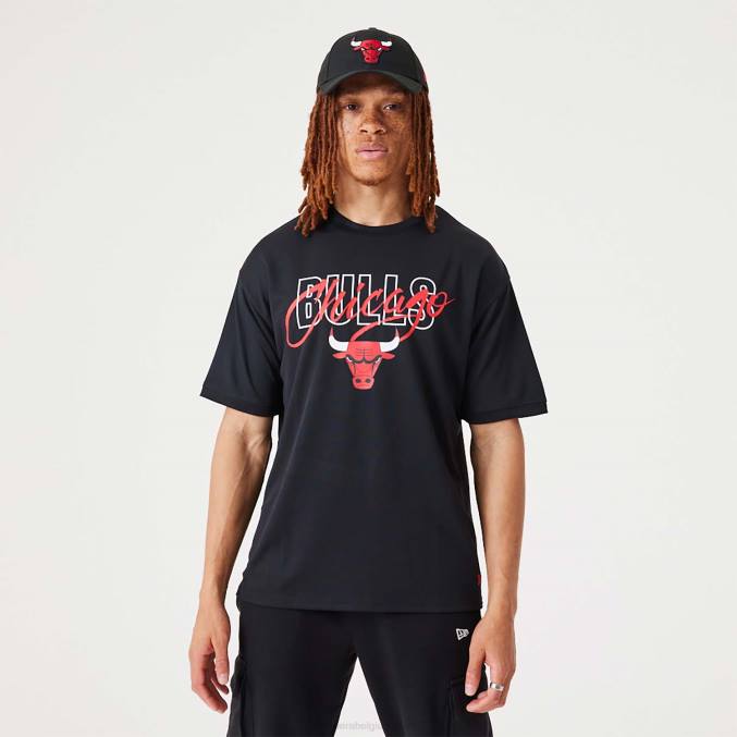 New Era chicago bulls nba script zwart oversized t-shirt BT242957