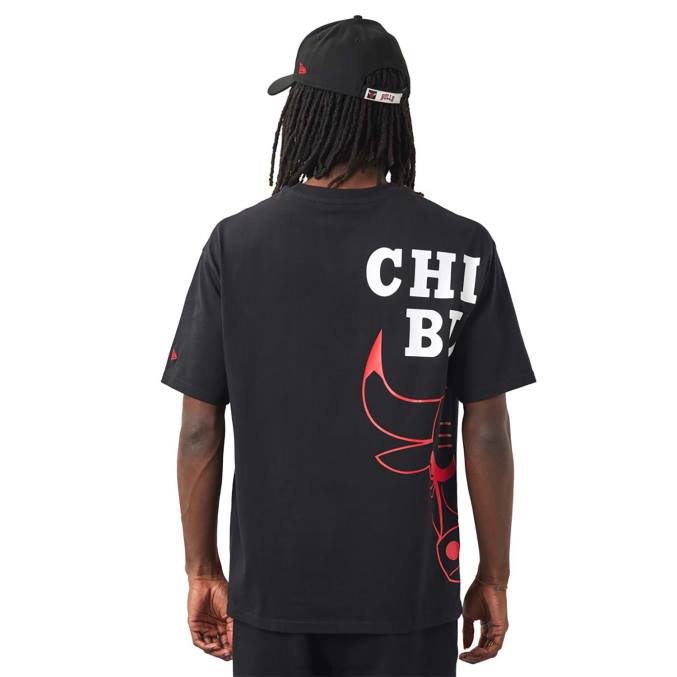 New Era chicago bulls nba zwart t-shirt met zijlogo BT243141