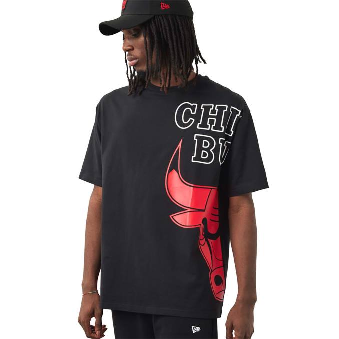 New Era chicago bulls nba zwart t-shirt met zijlogo BT243141