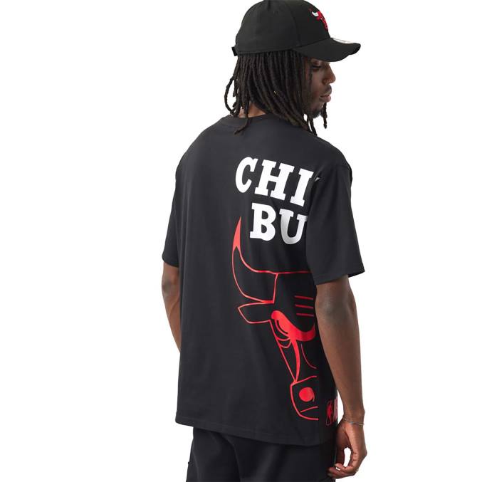 New Era chicago bulls nba zwart t-shirt met zijlogo BT243141