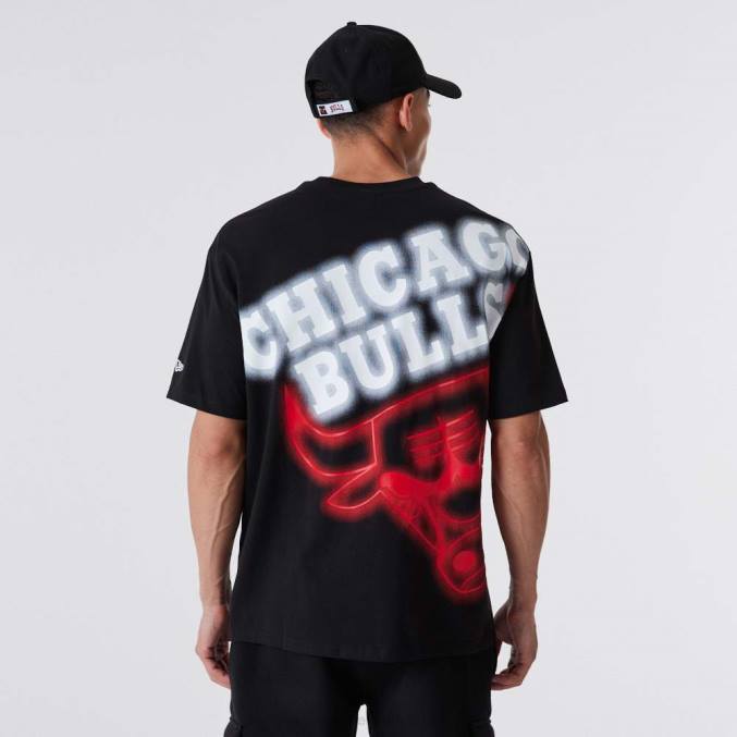New Era chicago bulls neon oversized zwart t-shirt BT242903