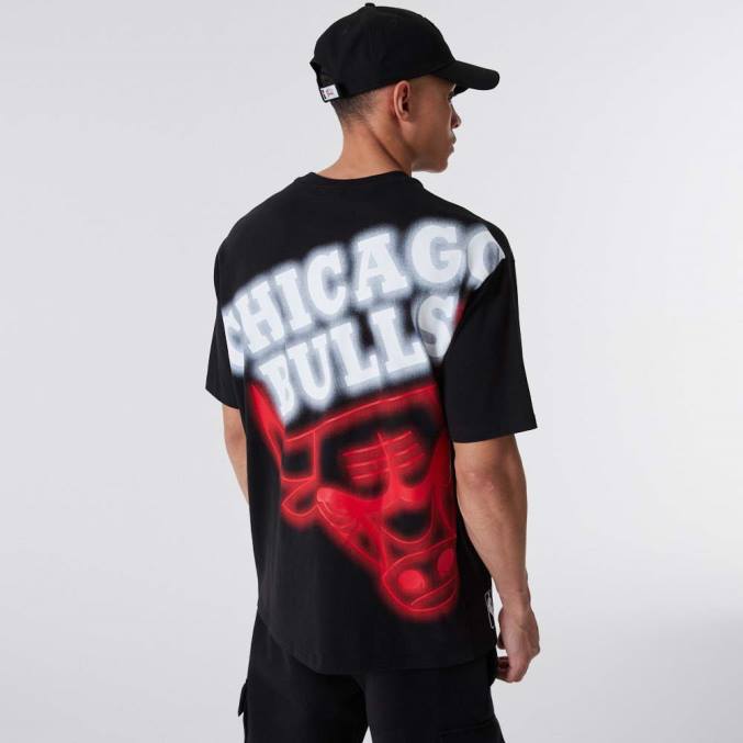 New Era chicago bulls neon oversized zwart t-shirt BT242903