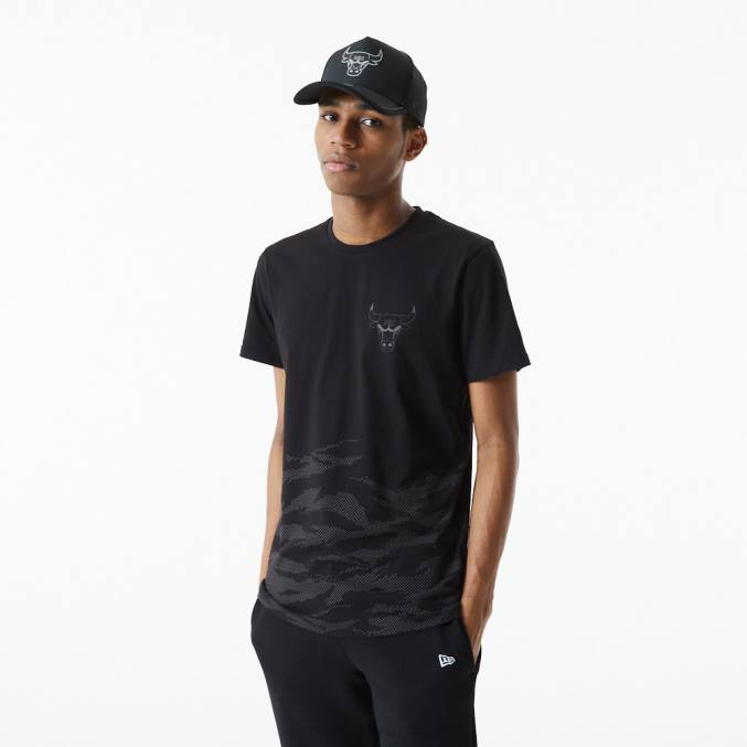 New Era chicago bulls reflecterend camo zwart t-shirt BT242965