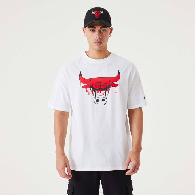 New Era chicago nba drip logo stieren wit t-shirt BT242972