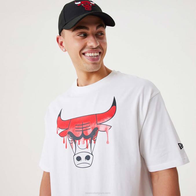 New Era chicago nba drip logo stieren wit t-shirt BT242972