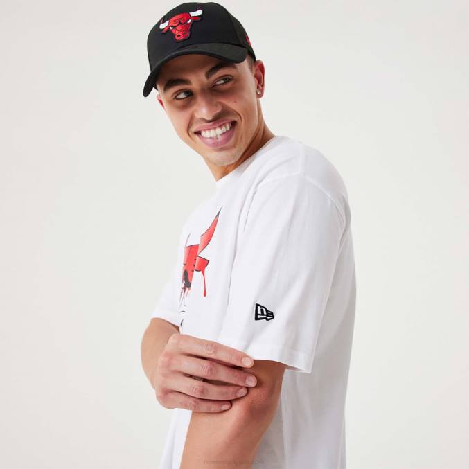 New Era chicago nba drip logo stieren wit t-shirt BT242972