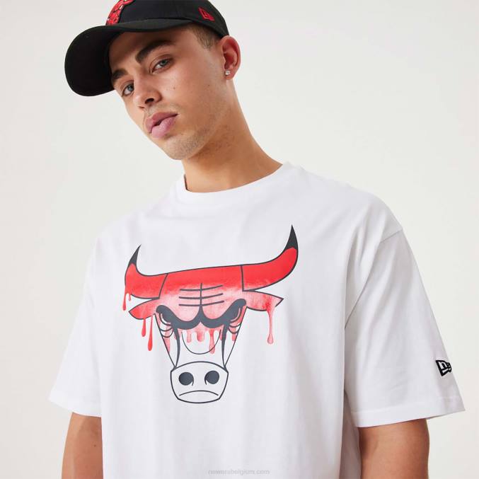 New Era chicago nba drip logo stieren wit t-shirt BT242972