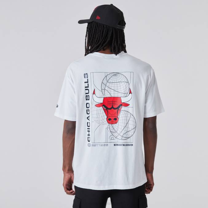 New Era chicago stieren basketbal grafisch wit t-shirt BT242904