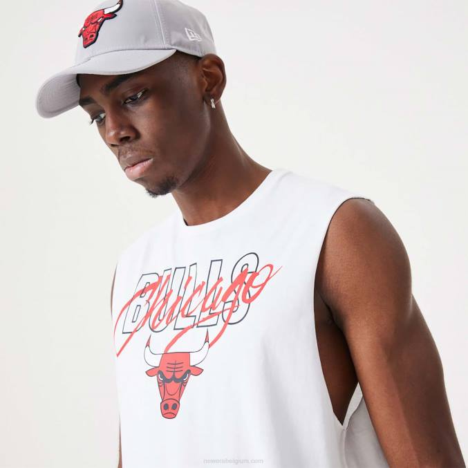 New Era chicago stieren nba script essentieel wit mouwloos onderhemd BT242971