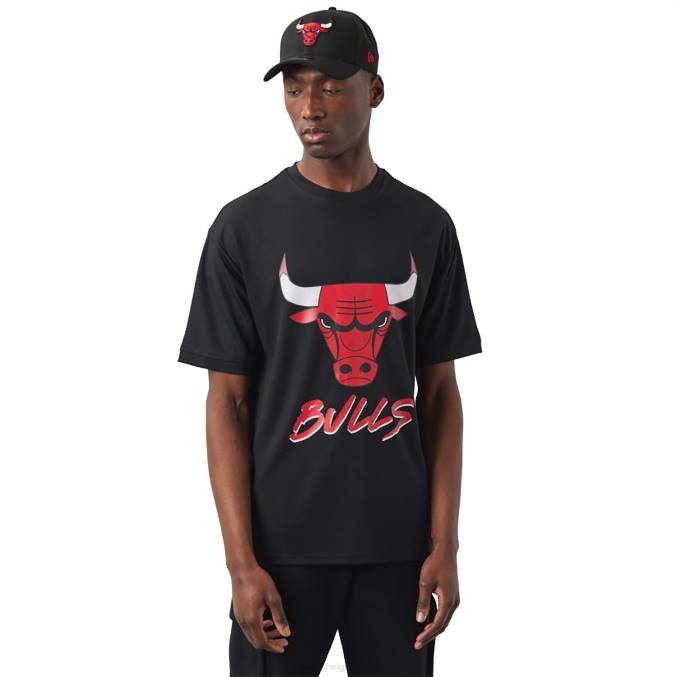 New Era chicago stieren nba script zwarte t-shirt BT243086