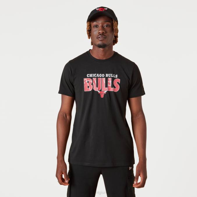 New Era chicago stieren nba woordmerk zwart t-shirt BT242992