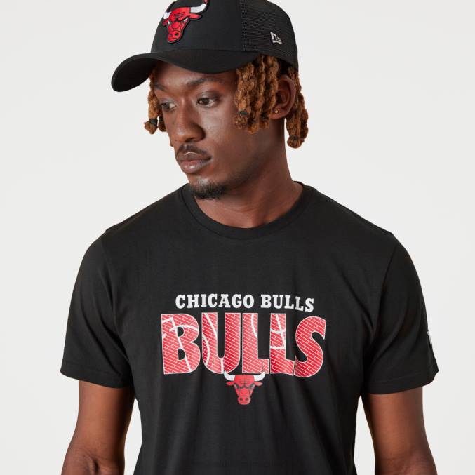 New Era chicago stieren nba woordmerk zwart t-shirt BT242992