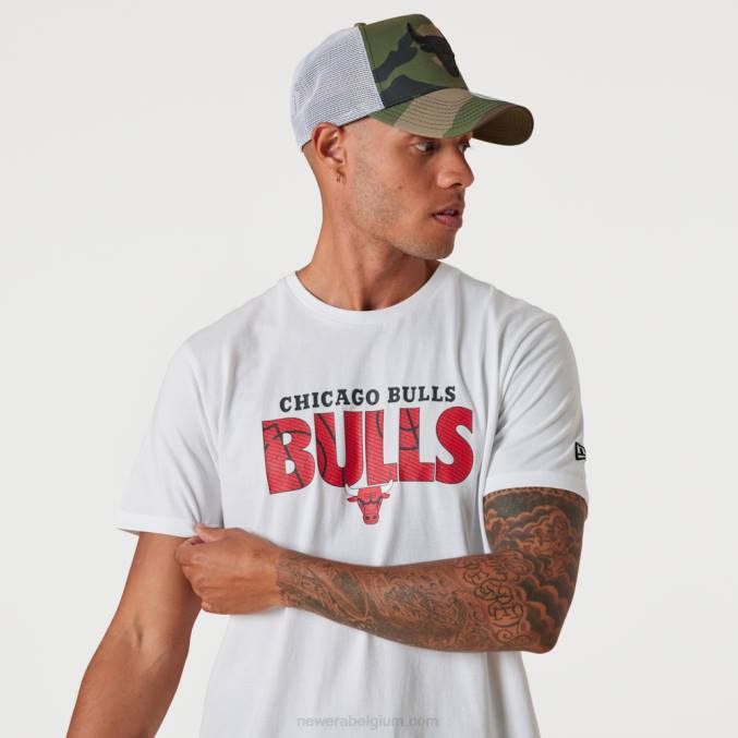 New Era chicago stieren nba wordmark wit t-shirt BT243020