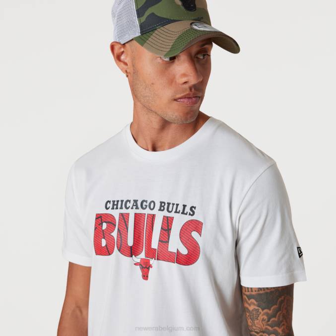 New Era chicago stieren nba wordmark wit t-shirt BT243020