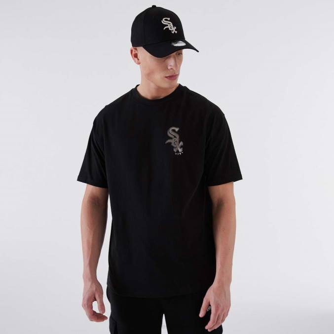 New Era chicago wit sox mlb metallic zwart t-shirt BT242846