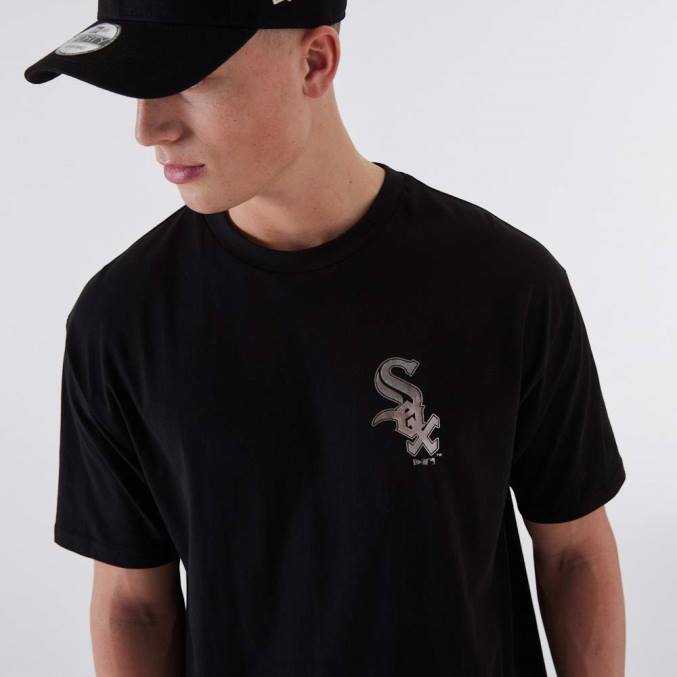 New Era chicago wit sox mlb metallic zwart t-shirt BT242846