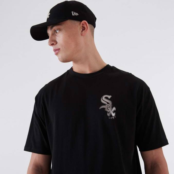 New Era chicago wit sox mlb metallic zwart t-shirt BT242846