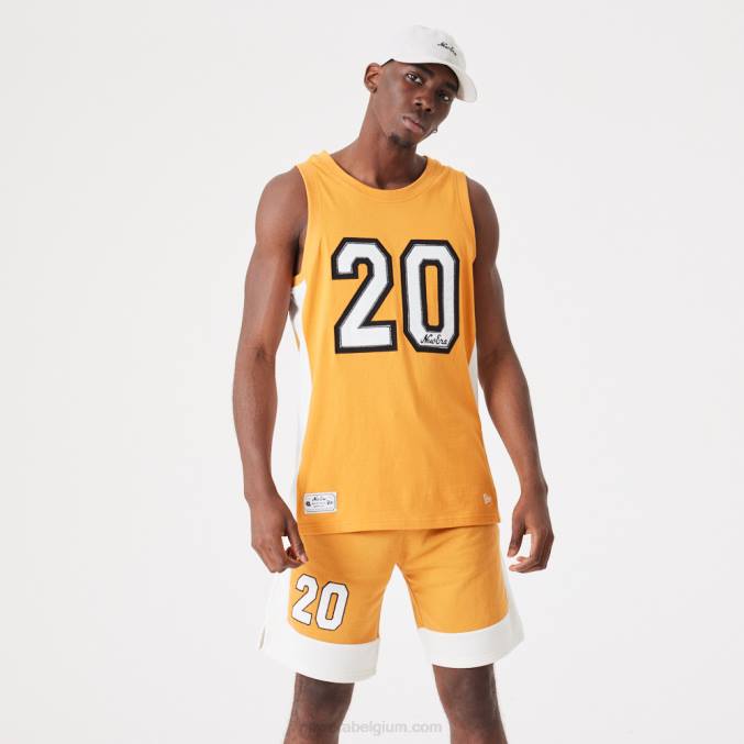 New Era eigentijdse medium oranje oversized tanktop BT242871