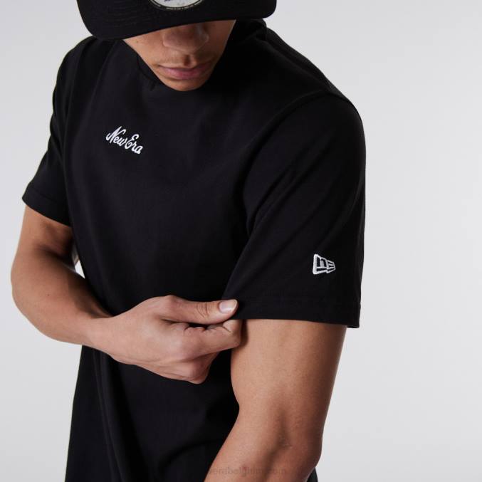 New Era essentieel script zwart t-shirt BT242993