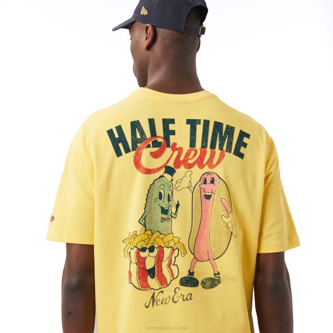 New Era food graphic geel oversized t-shirt BT243004