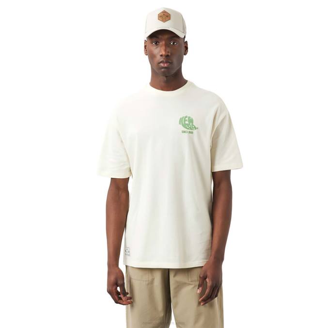 New Era gebroken wit t-shirt met logo BT243046