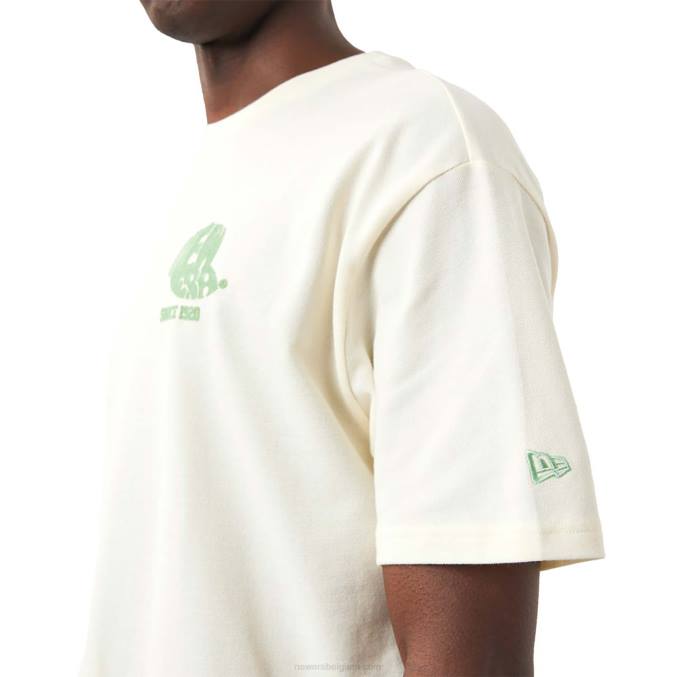 New Era gebroken wit t-shirt met logo BT243046