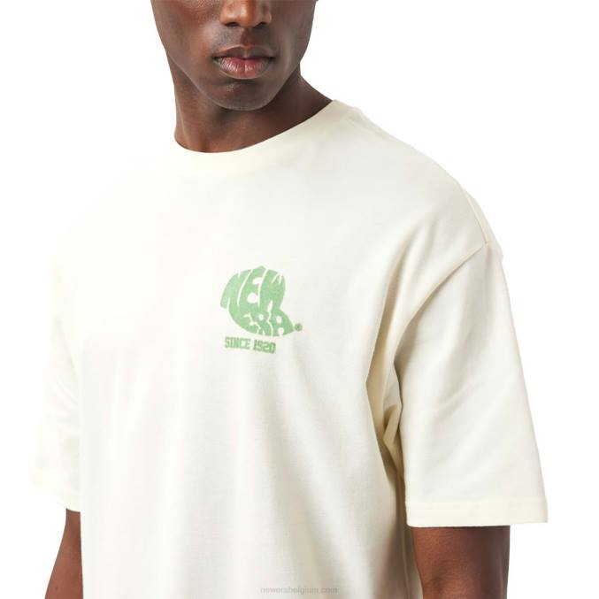 New Era gebroken wit t-shirt met logo BT243046