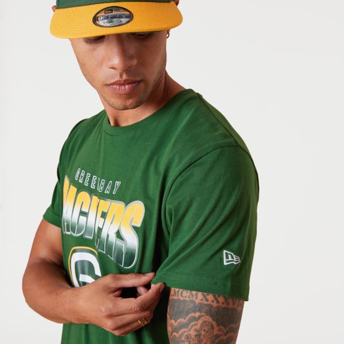 New Era green bay packers nfl team fade groen t-shirt BT243034