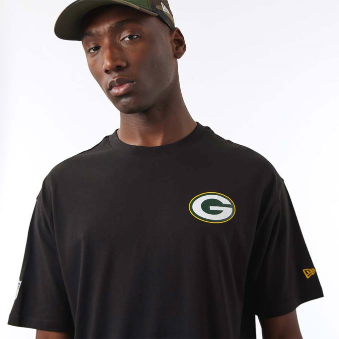 New Era groen bay packers nfl folie zwart t-shirt BT242977