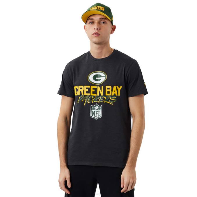 New Era groen bay packers nfl script donkergrijs t-shirt BT243103