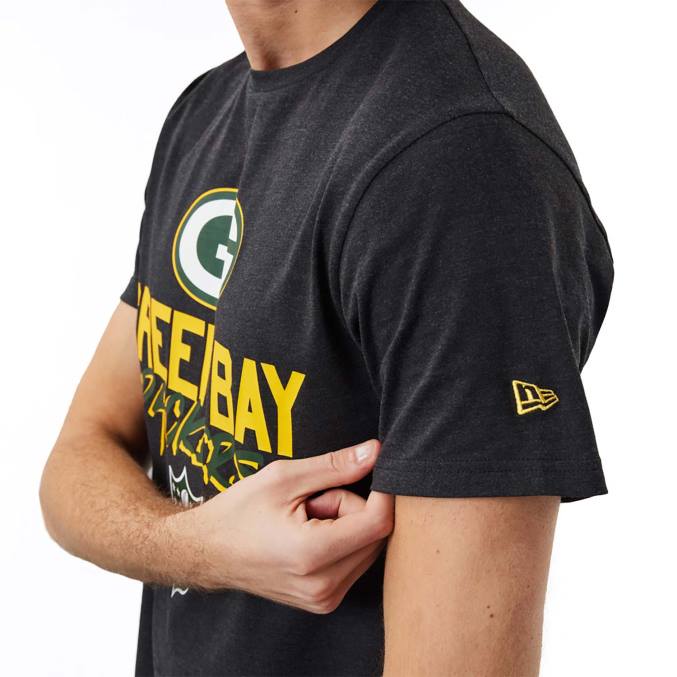 New Era groen bay packers nfl script donkergrijs t-shirt BT243103