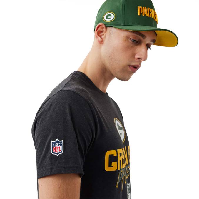 New Era groen bay packers nfl script donkergrijs t-shirt BT243103