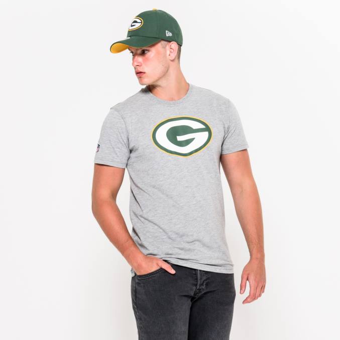 New Era groen bay packers teamlogo grijs t-shirt BT243079