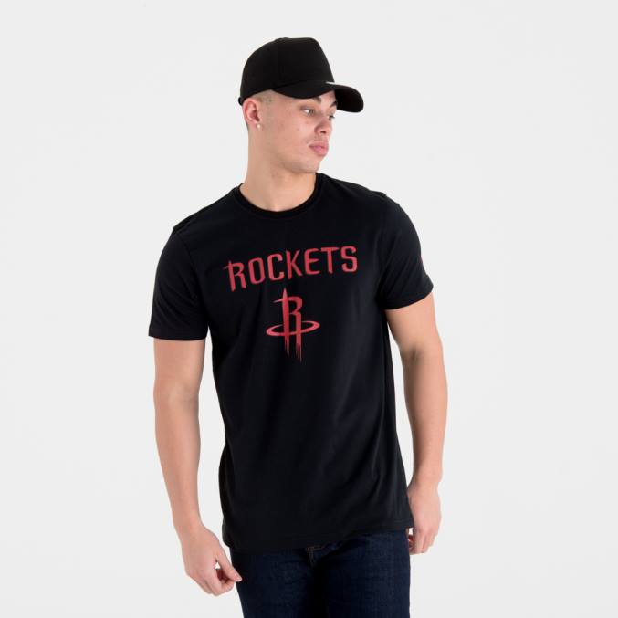 New Era houston rockets nba team logo zwart t-shirt BT243024