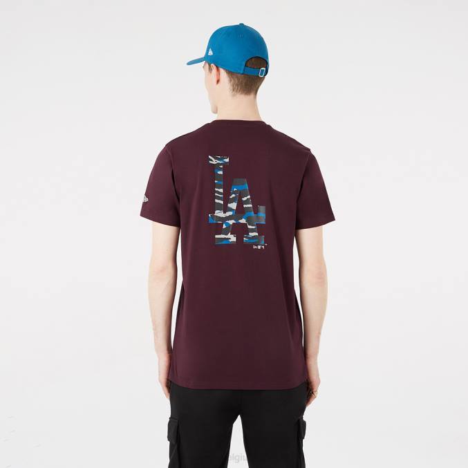 New Era kastanjebruin t-shirt met camo-logo van la dodgers BT243076