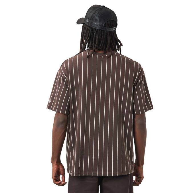 New Era krijtstreep bruin t-shirt BT242962