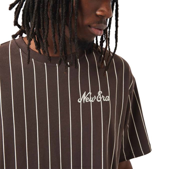 New Era krijtstreep bruin t-shirt BT242962