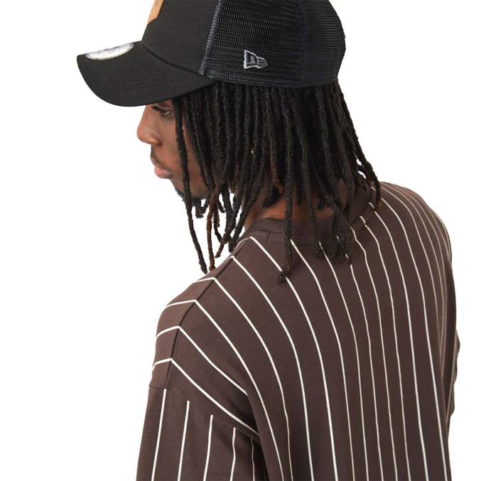 New Era krijtstreep bruin t-shirt BT242962