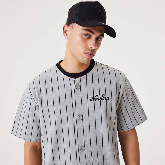 New Era krijtstreep middengrijze jersey BT243120