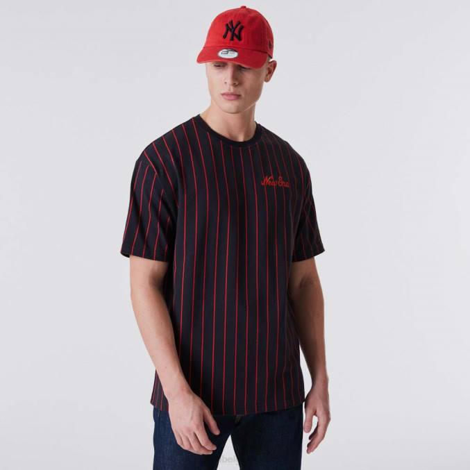 New Era krijtstreep oversized blauw t-shirt BT243137