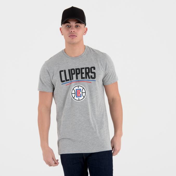 New Era la clippers nba team logo grijs t-shirt BT243010