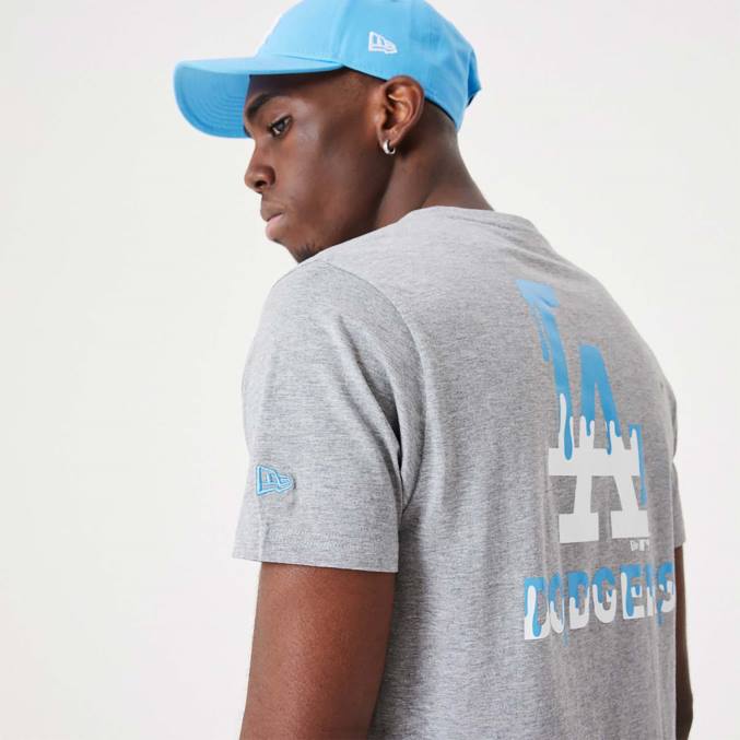 New Era la dodgers mlb drip logo medium grijs t-shirt BT243136